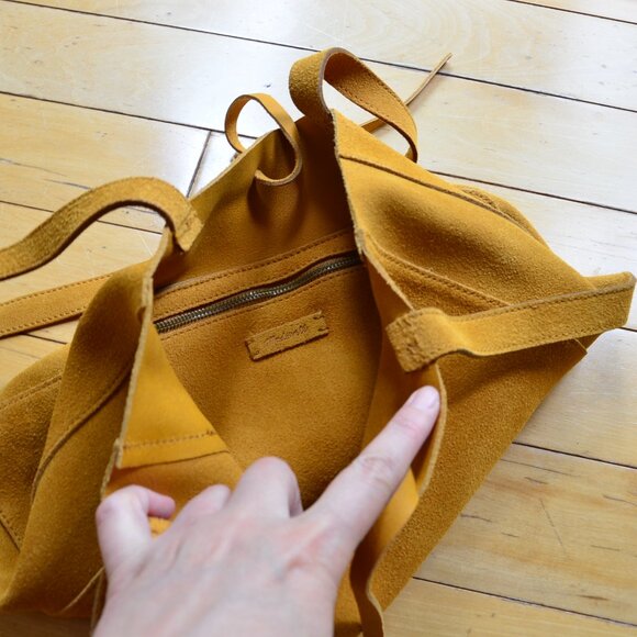Madewell Elsewhere Suede Tie Tote Shoulder Bag Purse - Picture 10 of 11